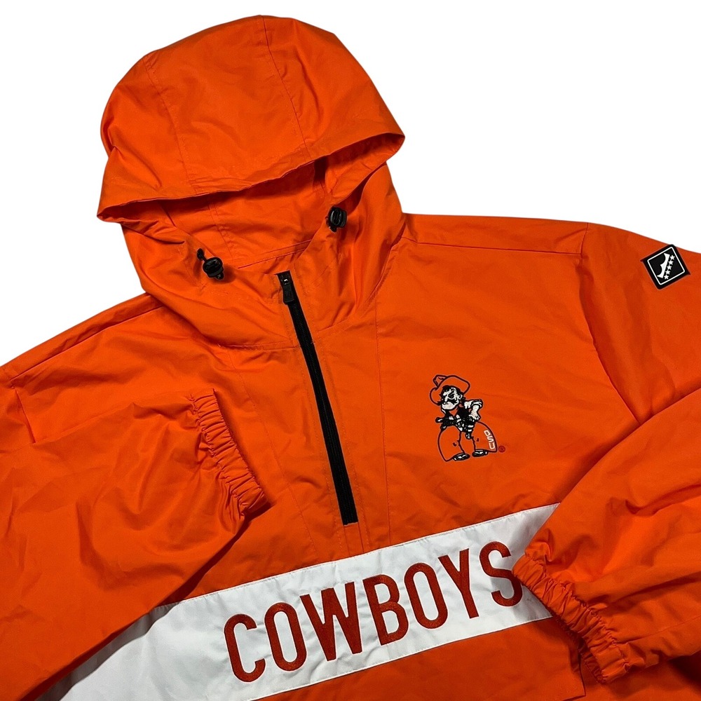Franchise Club Oklahoma State Cowboys Mens XL Orange Anorak Windbreaker Jacket